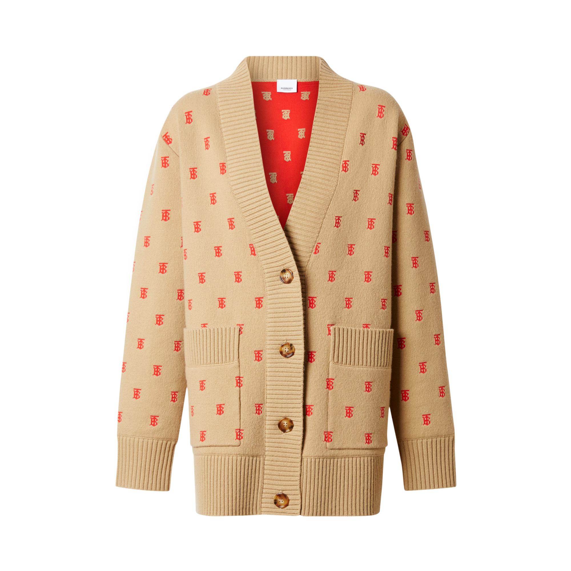 모노그램 울 캐시미어 블렌드 오버사이즈 카디건