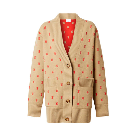 모노그램 울 캐시미어 블렌드 오버사이즈 카디건