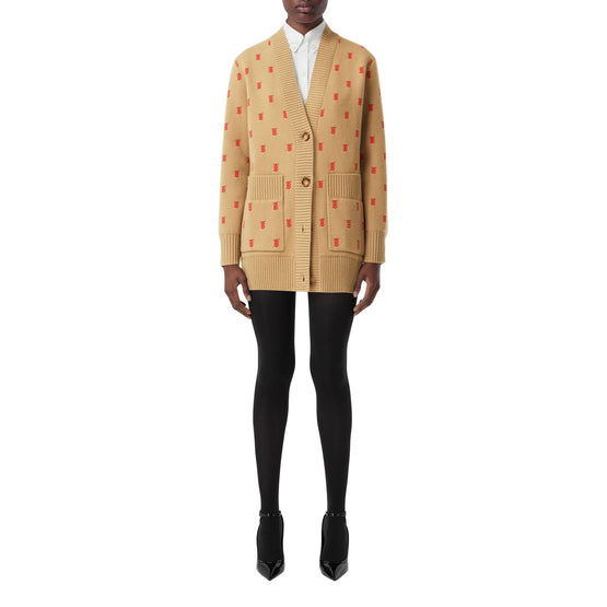 모노그램 울 캐시미어 블렌드 오버사이즈 카디건