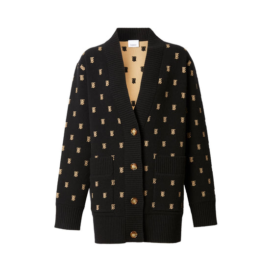 모노그램 울 캐시미어 블렌드 오버사이즈 카디건