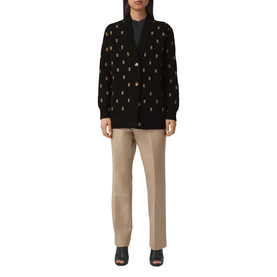 모노그램 울 캐시미어 블렌드 오버사이즈 카디건