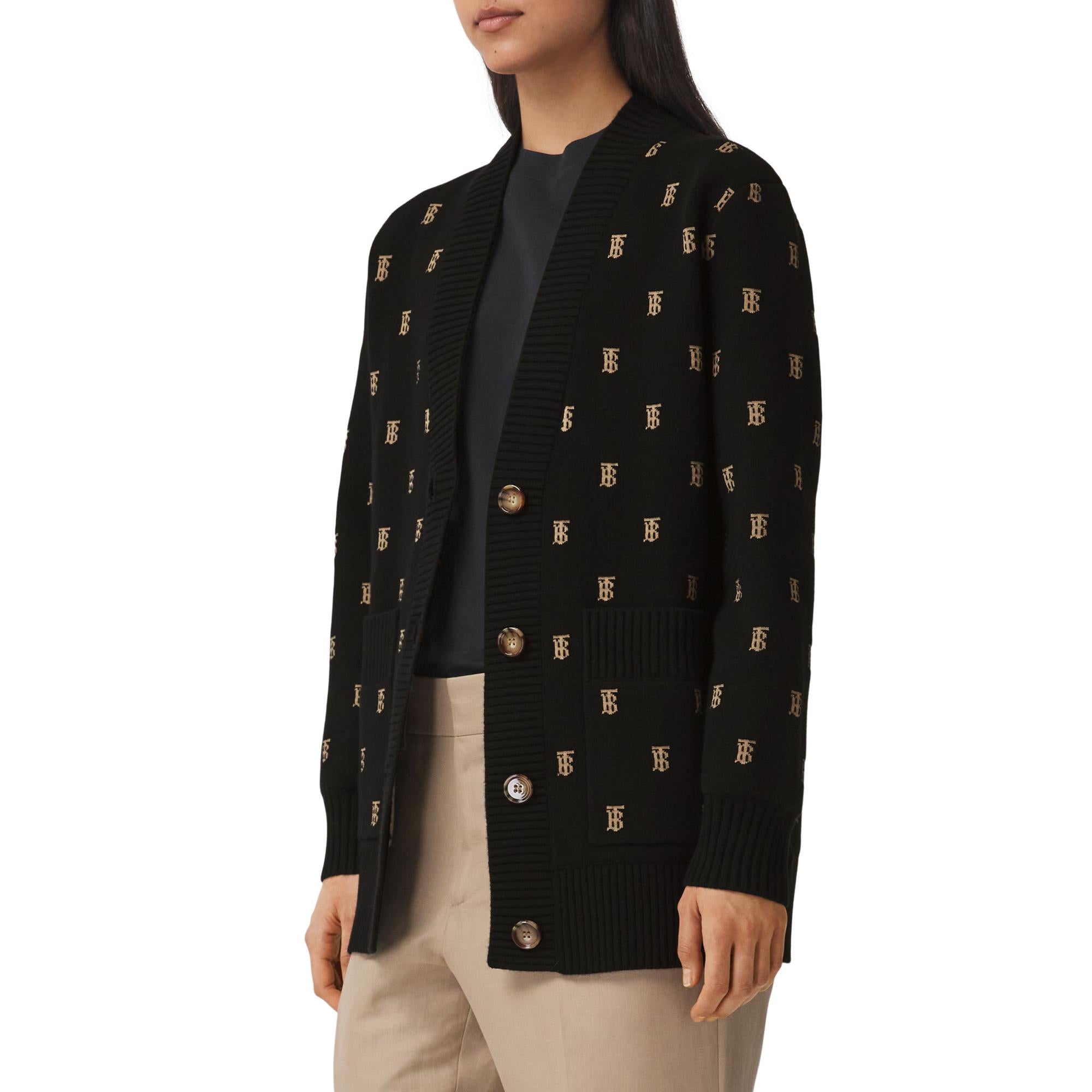 모노그램 울 캐시미어 블렌드 오버사이즈 카디건