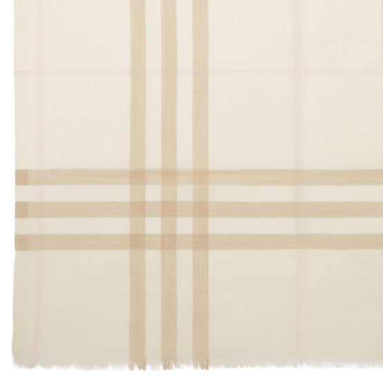 체크 라이트 울 실크 스카프