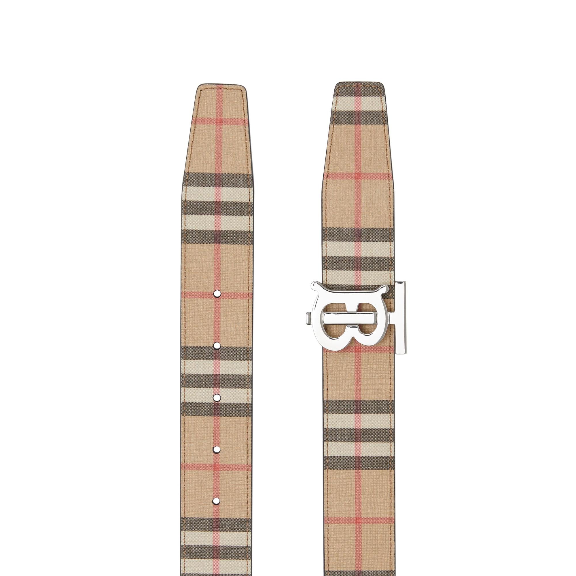 리버시블 모노그램 모티프 빈티지 체크 벨트