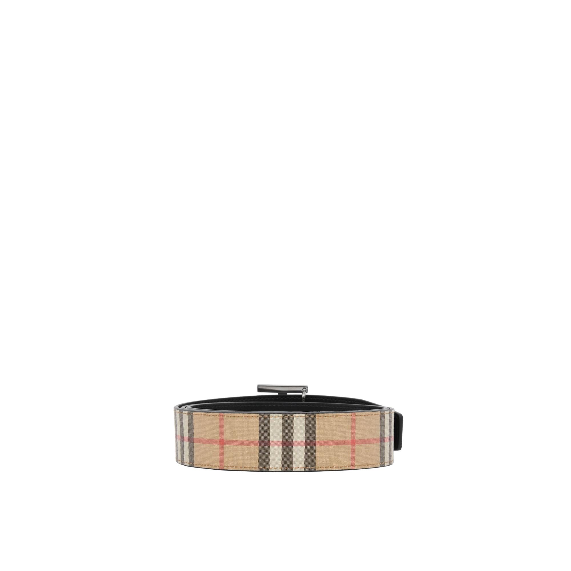 리버시블 모노그램 모티프 빈티지 체크 벨트