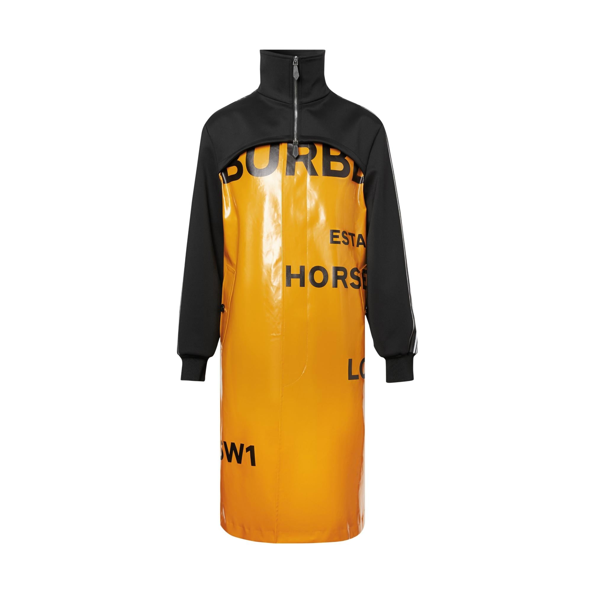 트랙 톱 패널 호스페리 프린트 카 코트