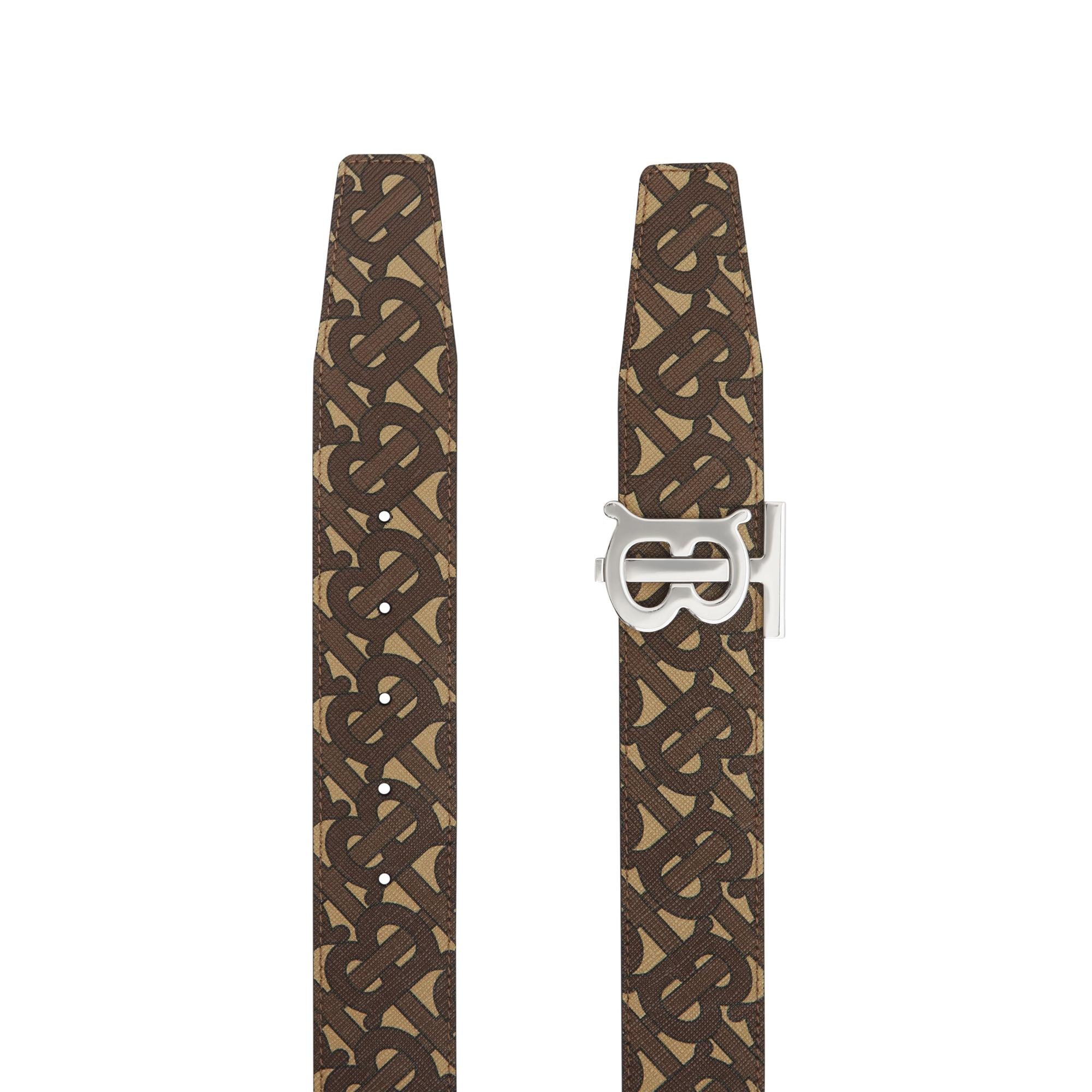 리버시블 모노그램 프린트 레더 벨트