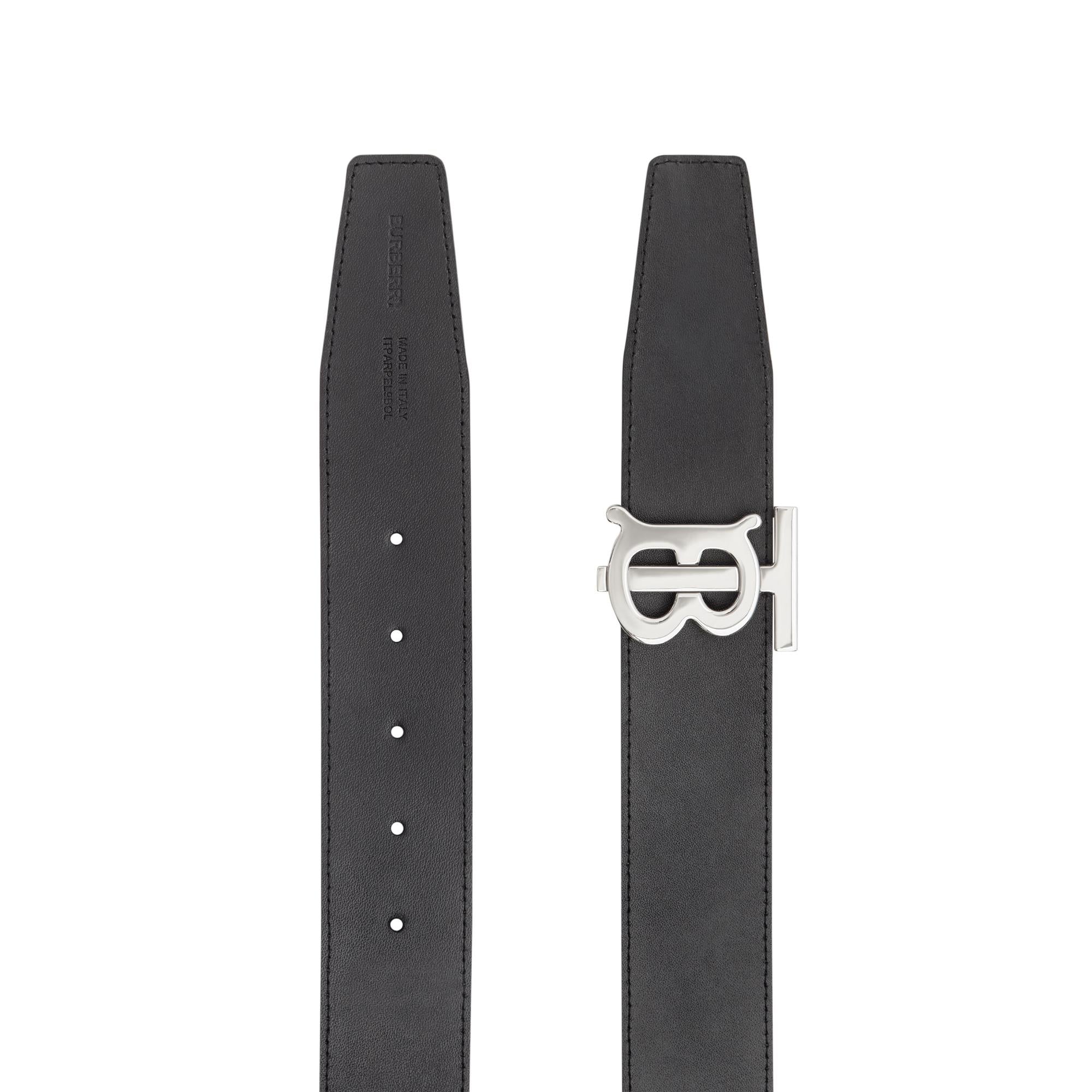 리버시블 모노그램 프린트 레더 벨트