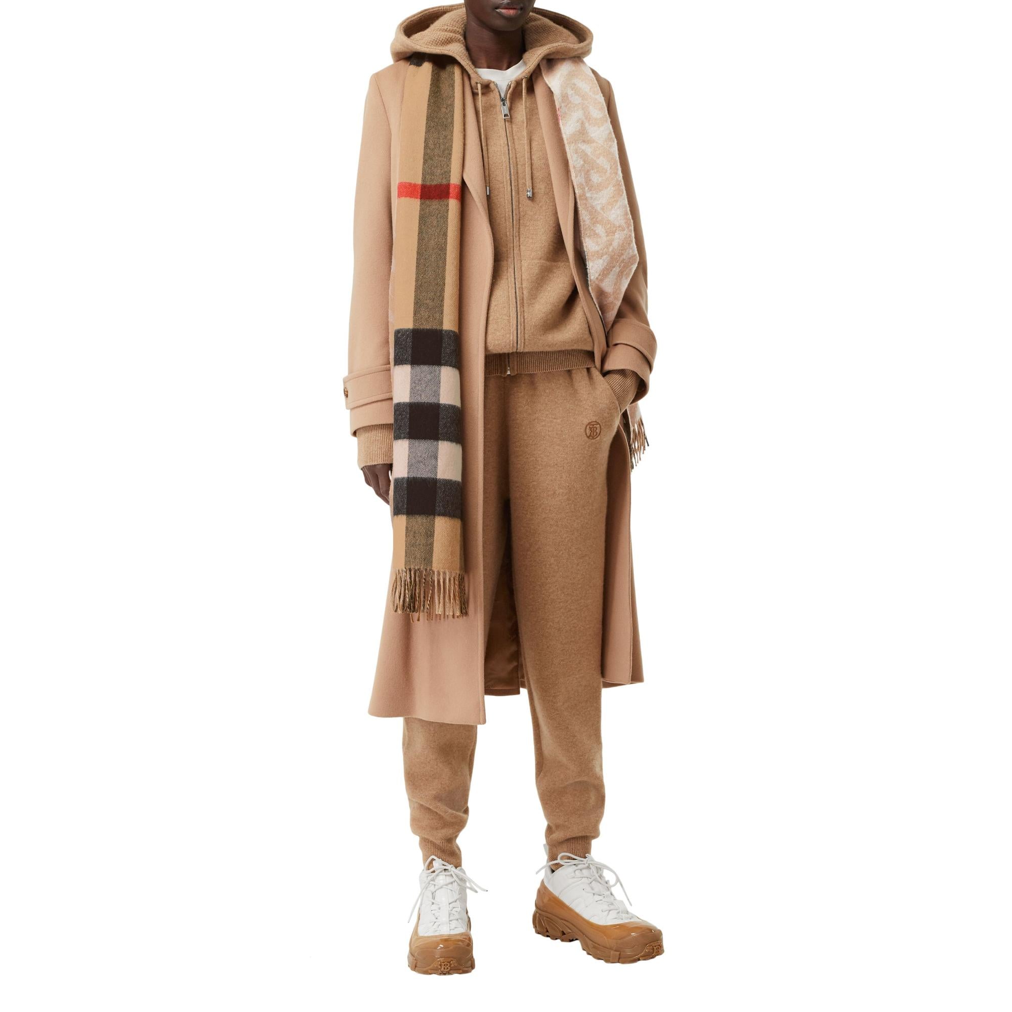 리버시블 모노그램 체크 캐시미어 스카프