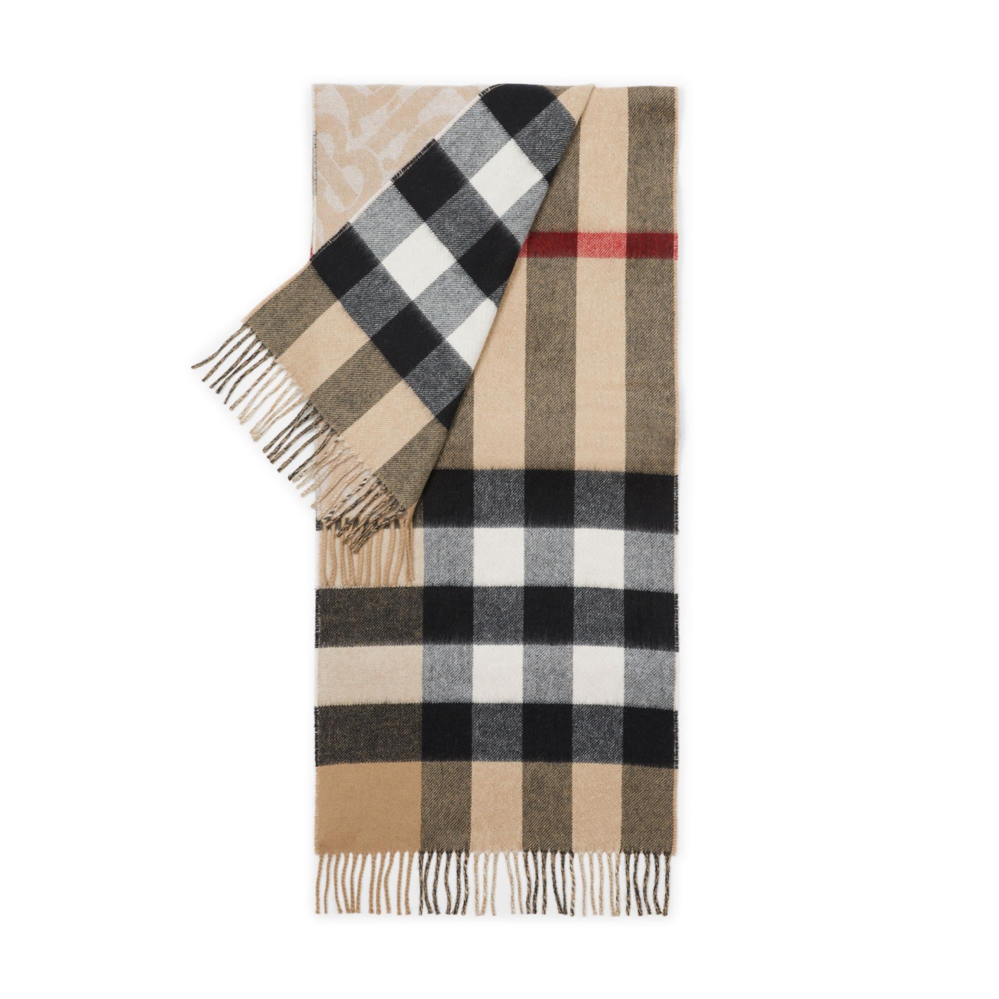 리버시블 모노그램 체크 캐시미어 스카프