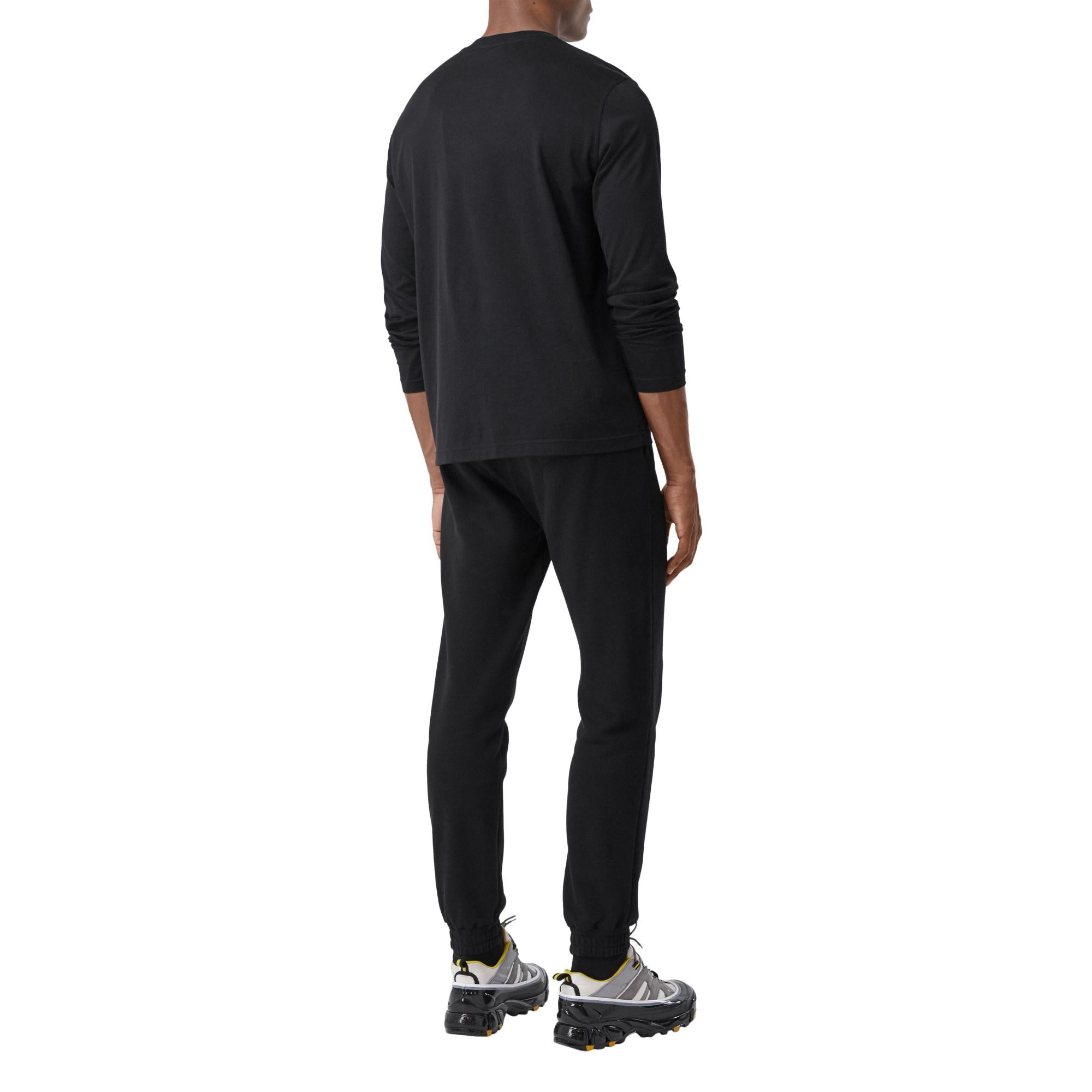 롱 슬리브 모노그램 모티프 코튼 톱