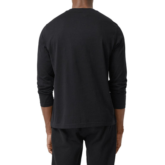 롱 슬리브 모노그램 모티프 코튼 톱