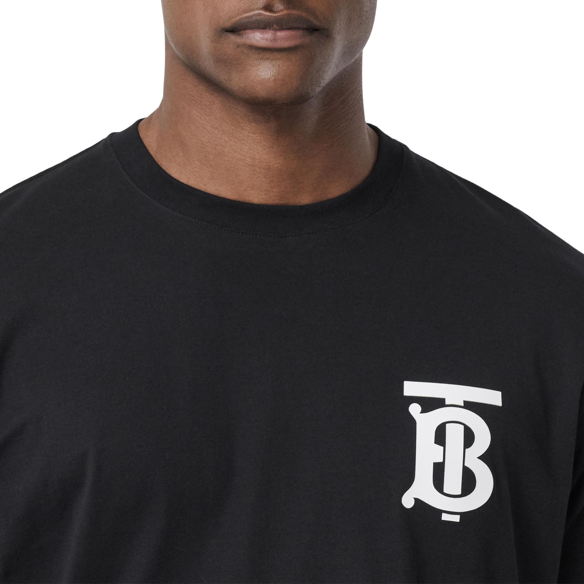 롱 슬리브 모노그램 모티프 코튼 톱