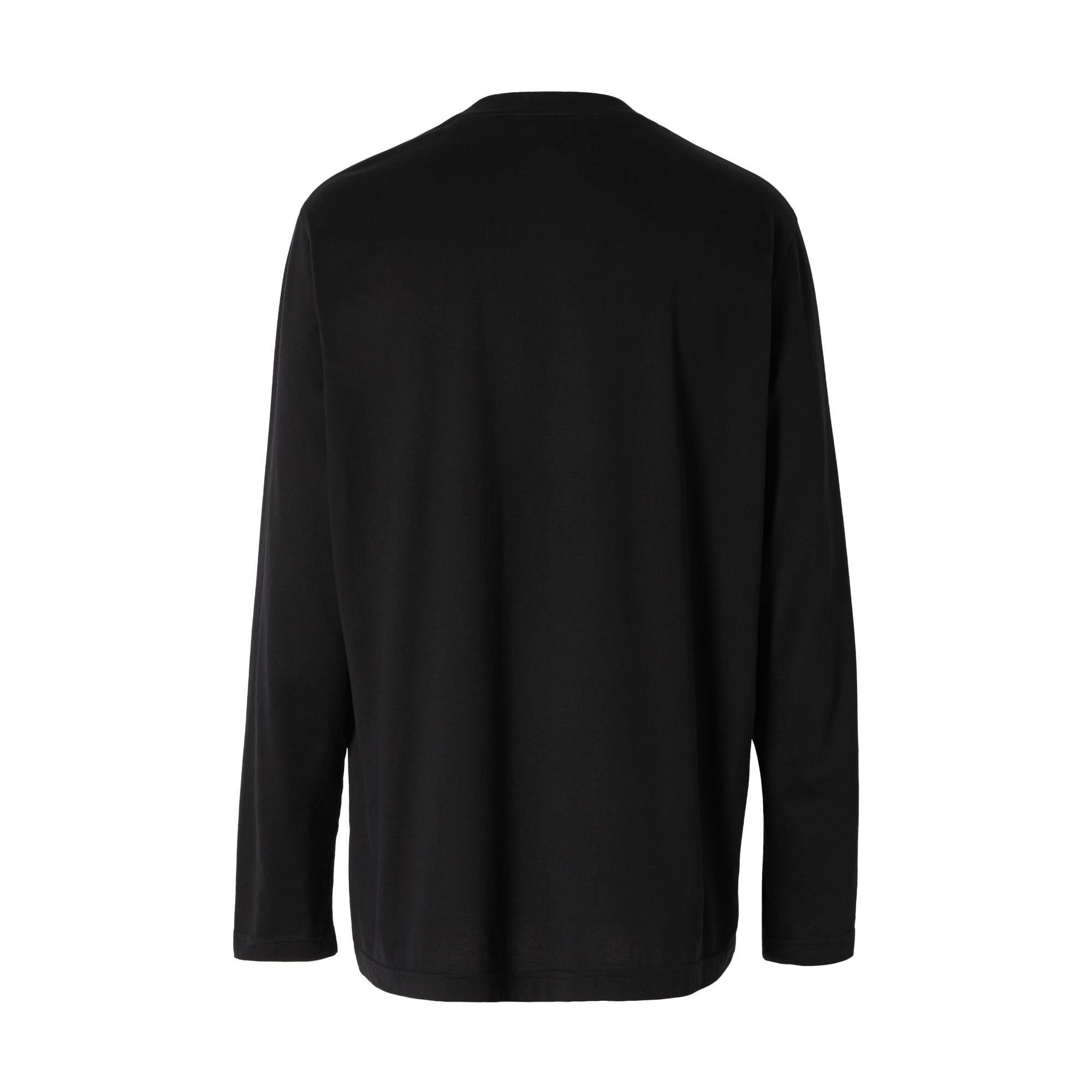 롱 슬리브 모노그램 모티프 코튼 톱