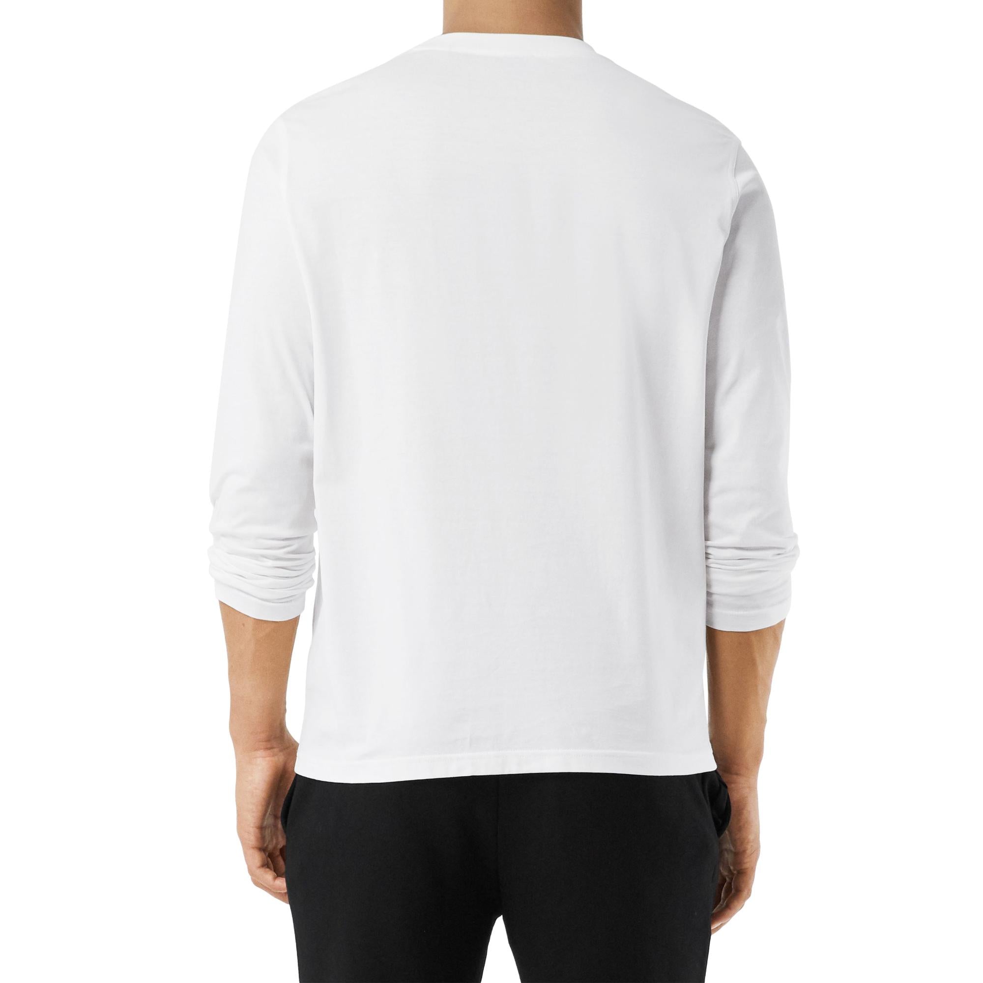 롱 슬리브 모노그램 모티프 코튼 톱