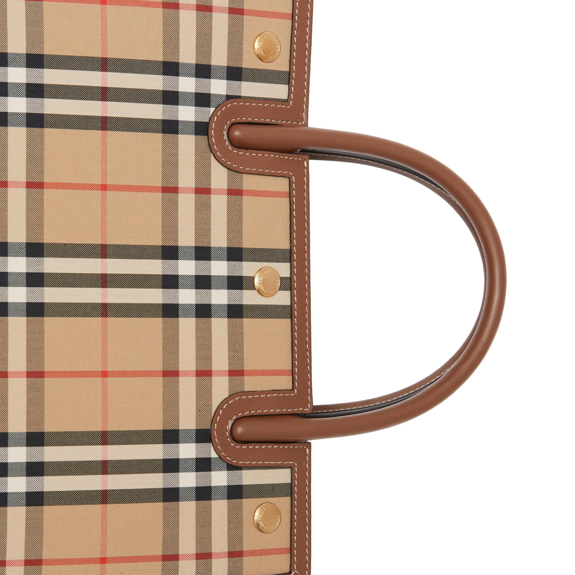 미니 빈티지 체크 투 핸들 타이틀 백