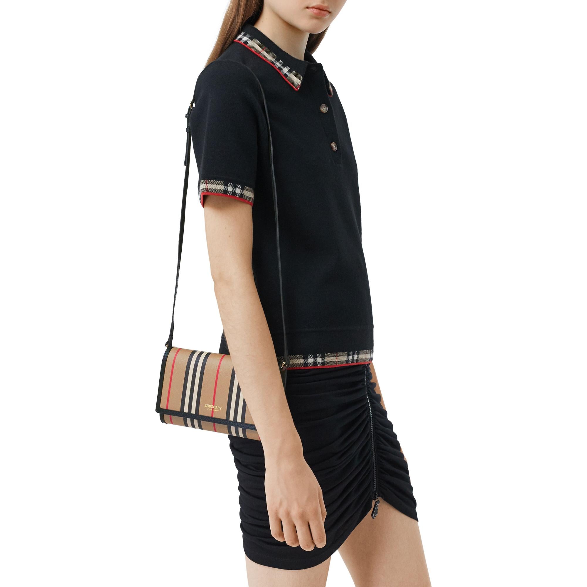 디태처블 스트랩 아이콘 스트라이프 지갑