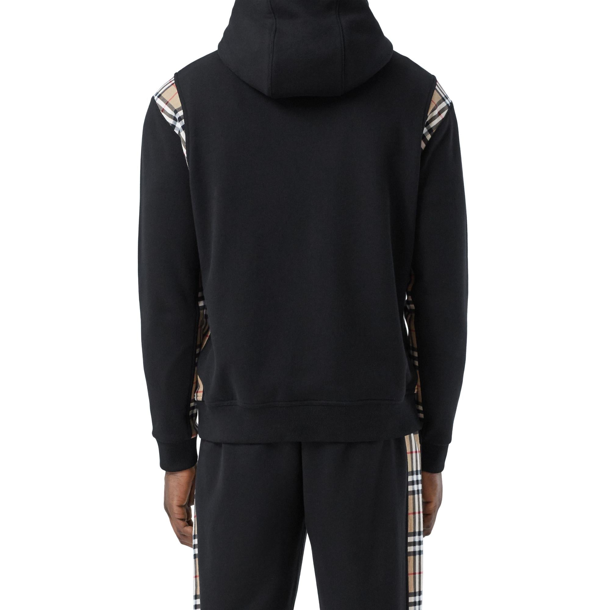 빈티지 체크 패널 코튼 조깅 팬츠