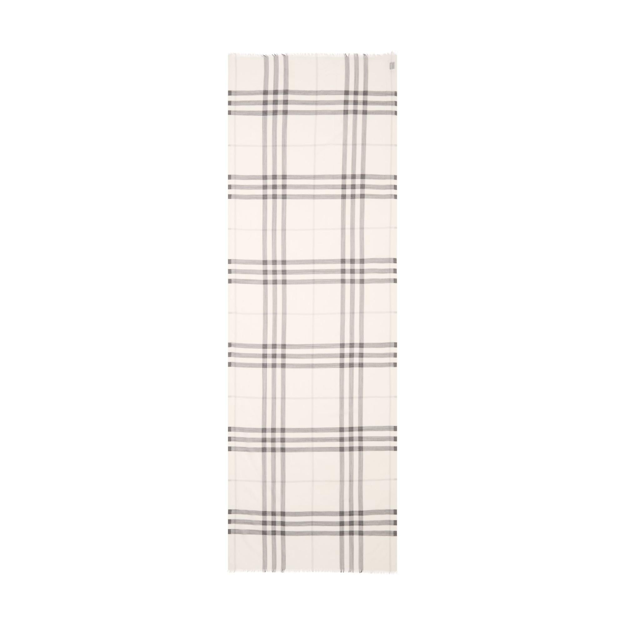 라이트 체크 울 실크 스카프