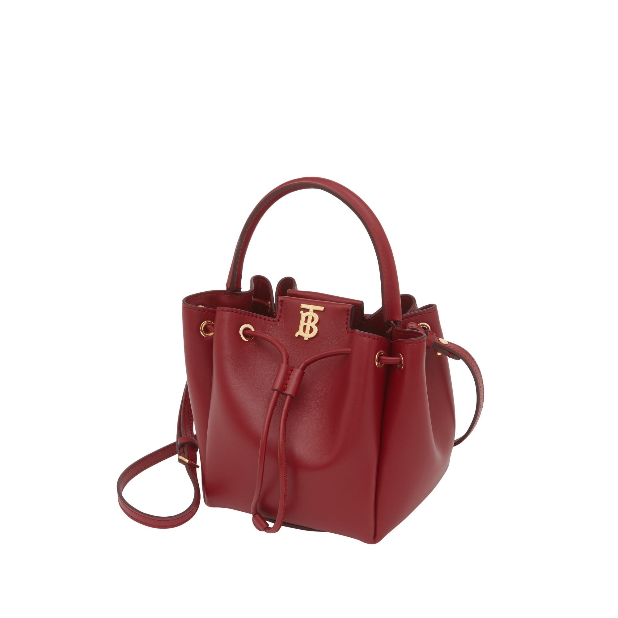 모노그램 모티프 레더 버킷 백