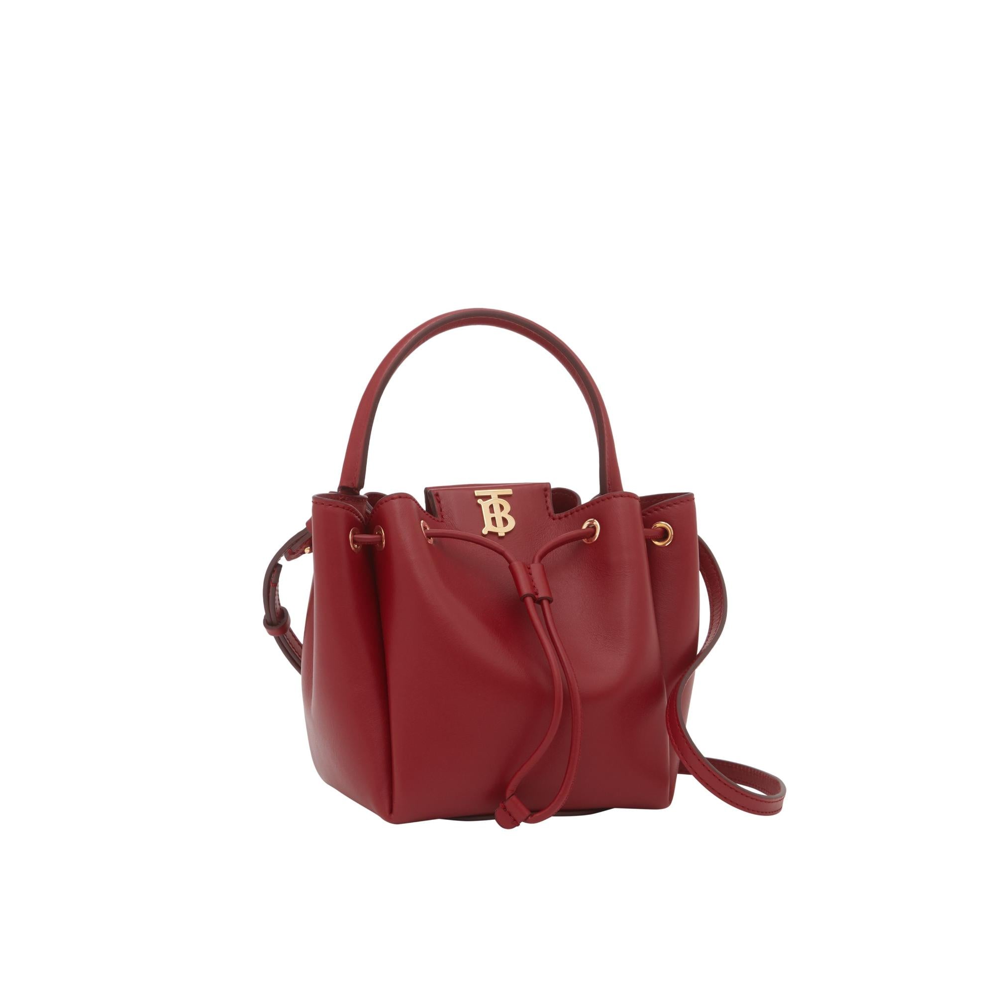 모노그램 모티프 레더 버킷 백