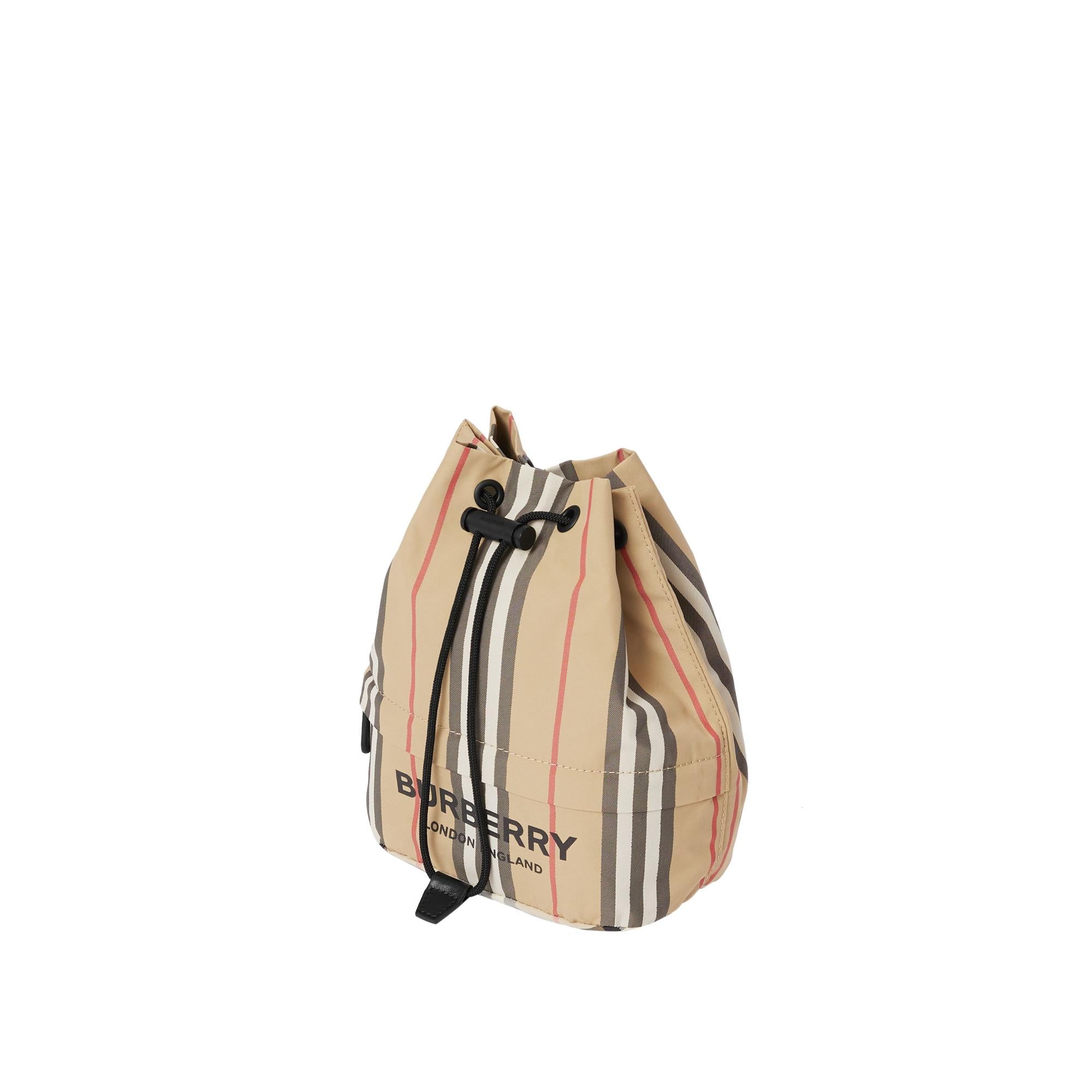 아이콘 스트라이프 나일론 드로스트링 파우치