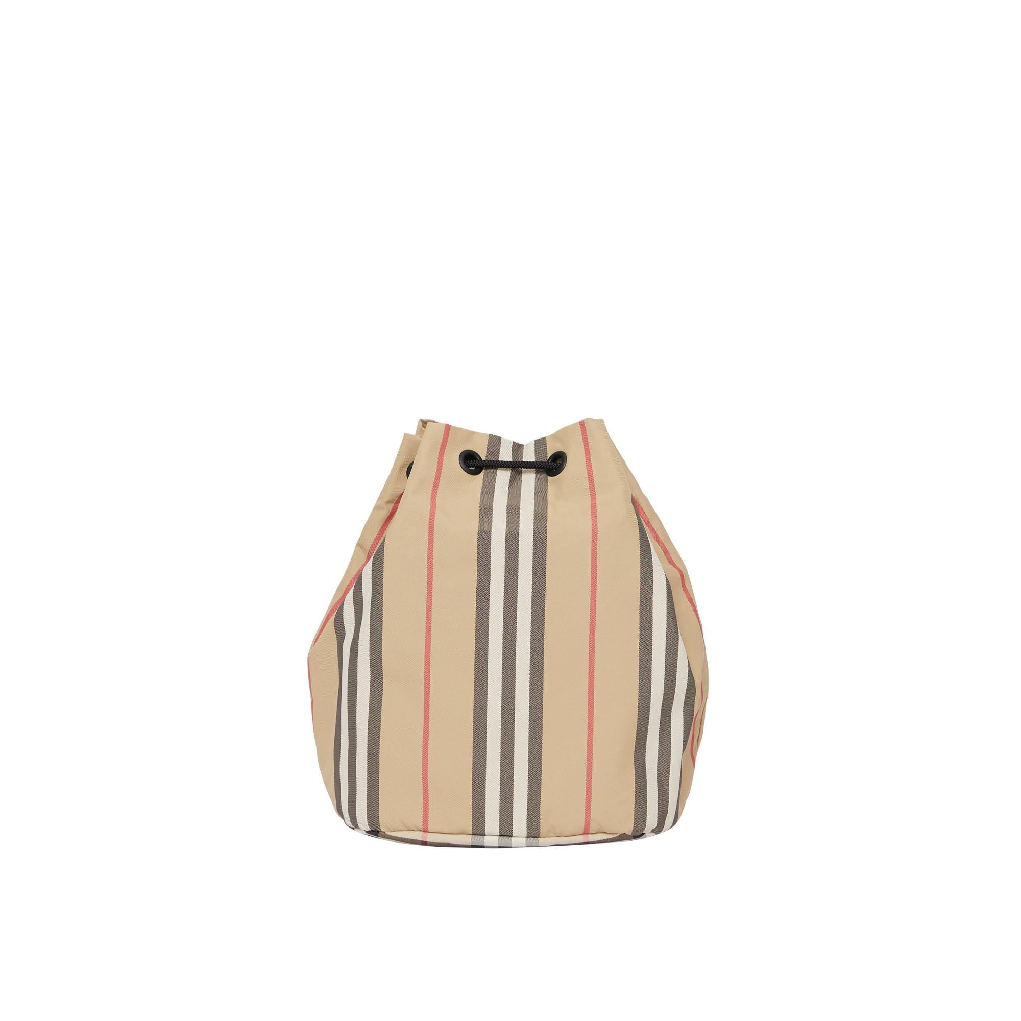 아이콘 스트라이프 나일론 드로스트링 파우치