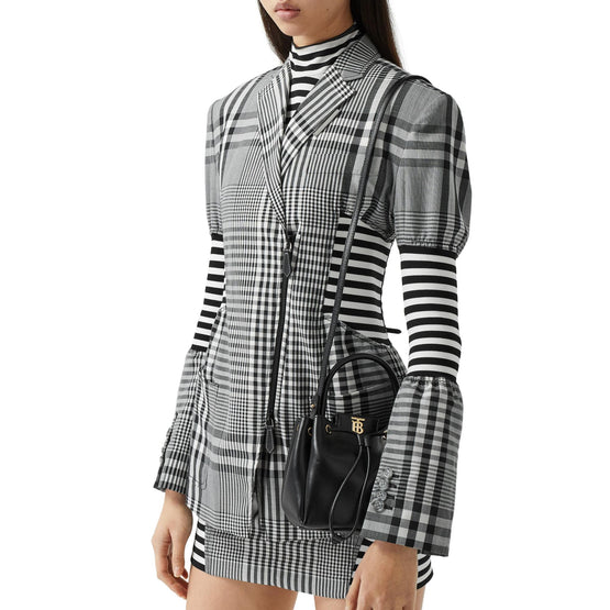 모노그램 모티프 레더 버킷 백