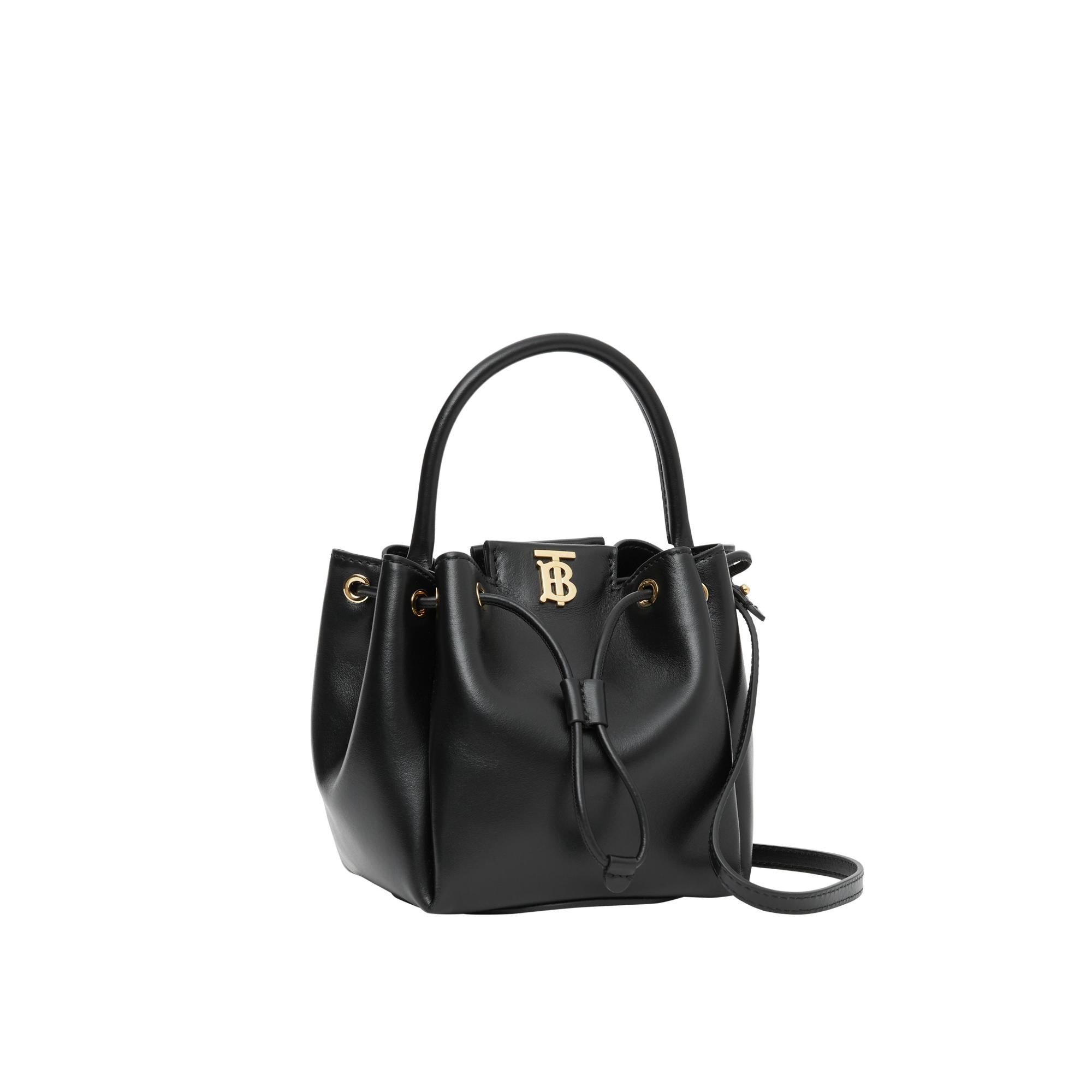 모노그램 모티프 레더 버킷 백