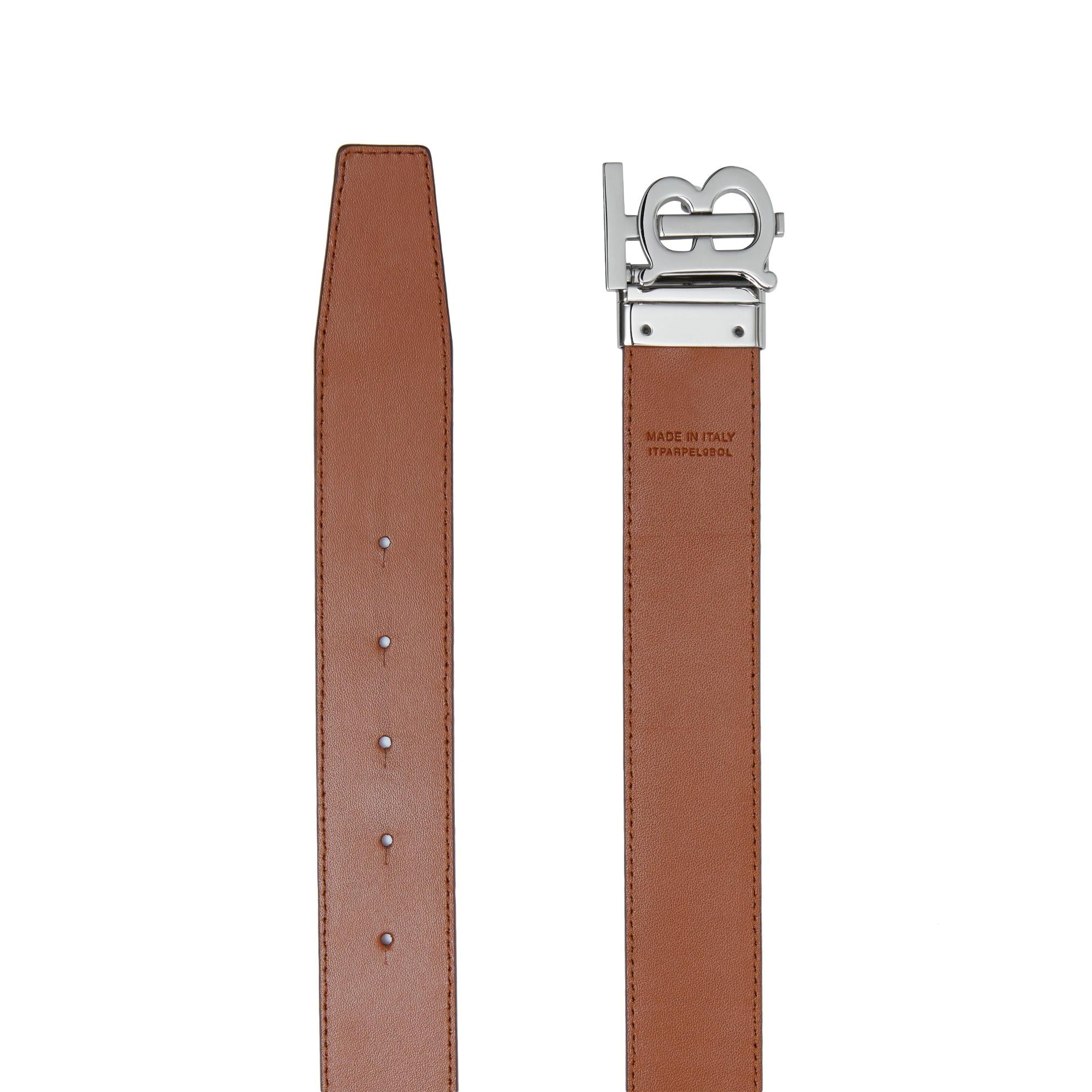 리버시블 모노그램 모티프 레더 벨트