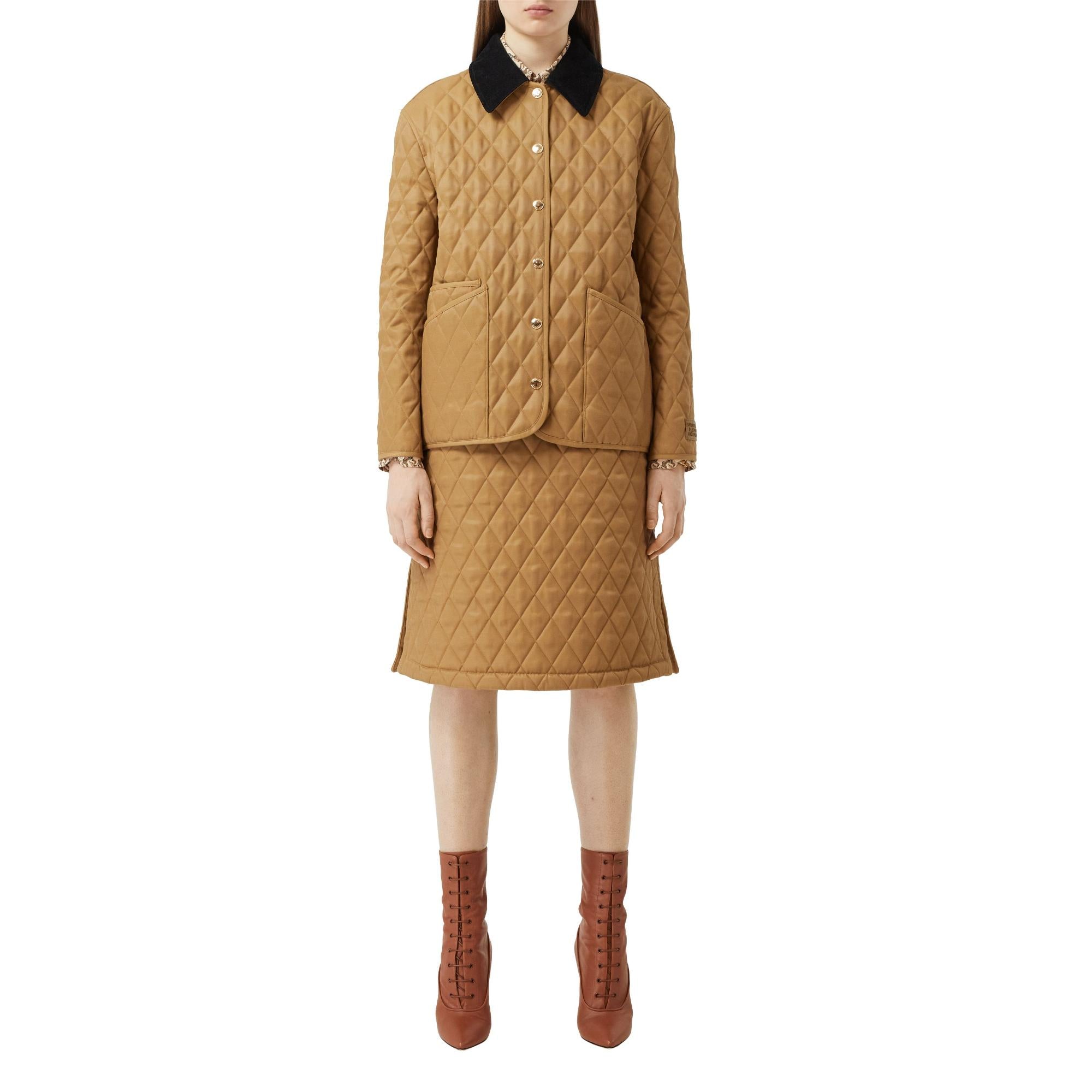 코듀로이 칼라 다이아몬드 퀼팅 재킷