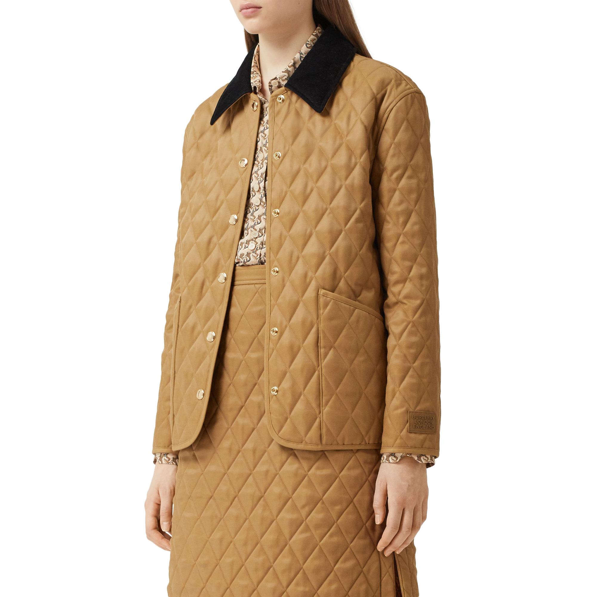 코듀로이 칼라 다이아몬드 퀼팅 재킷