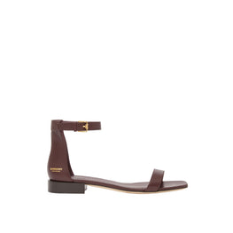 로고 엠보싱 레더 샌들