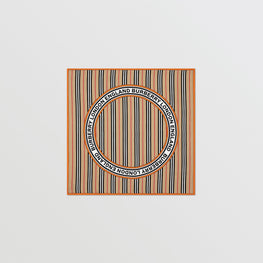 아이콘 스트라이프 로고 그래픽 실크 스퀘어 스카프