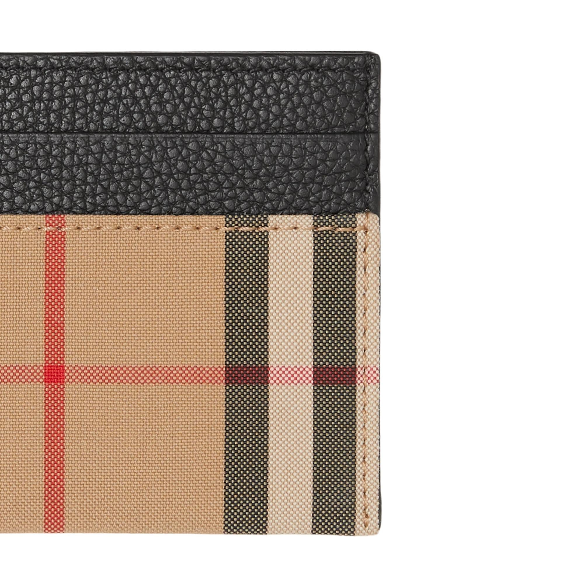 빈티지 체크 가죽 카드 케이스