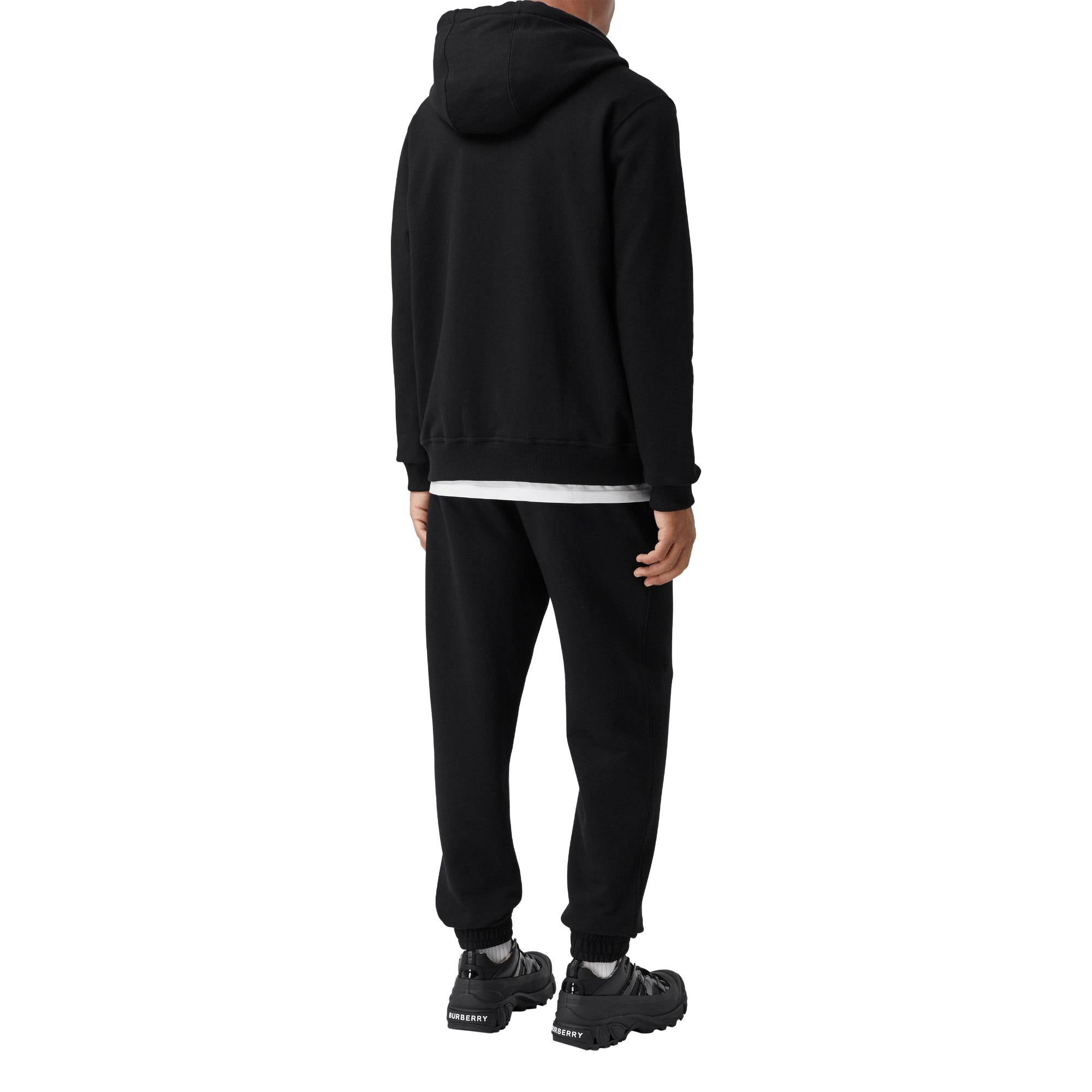 아이콘 스트라이프 디테일 코튼 후드 톱