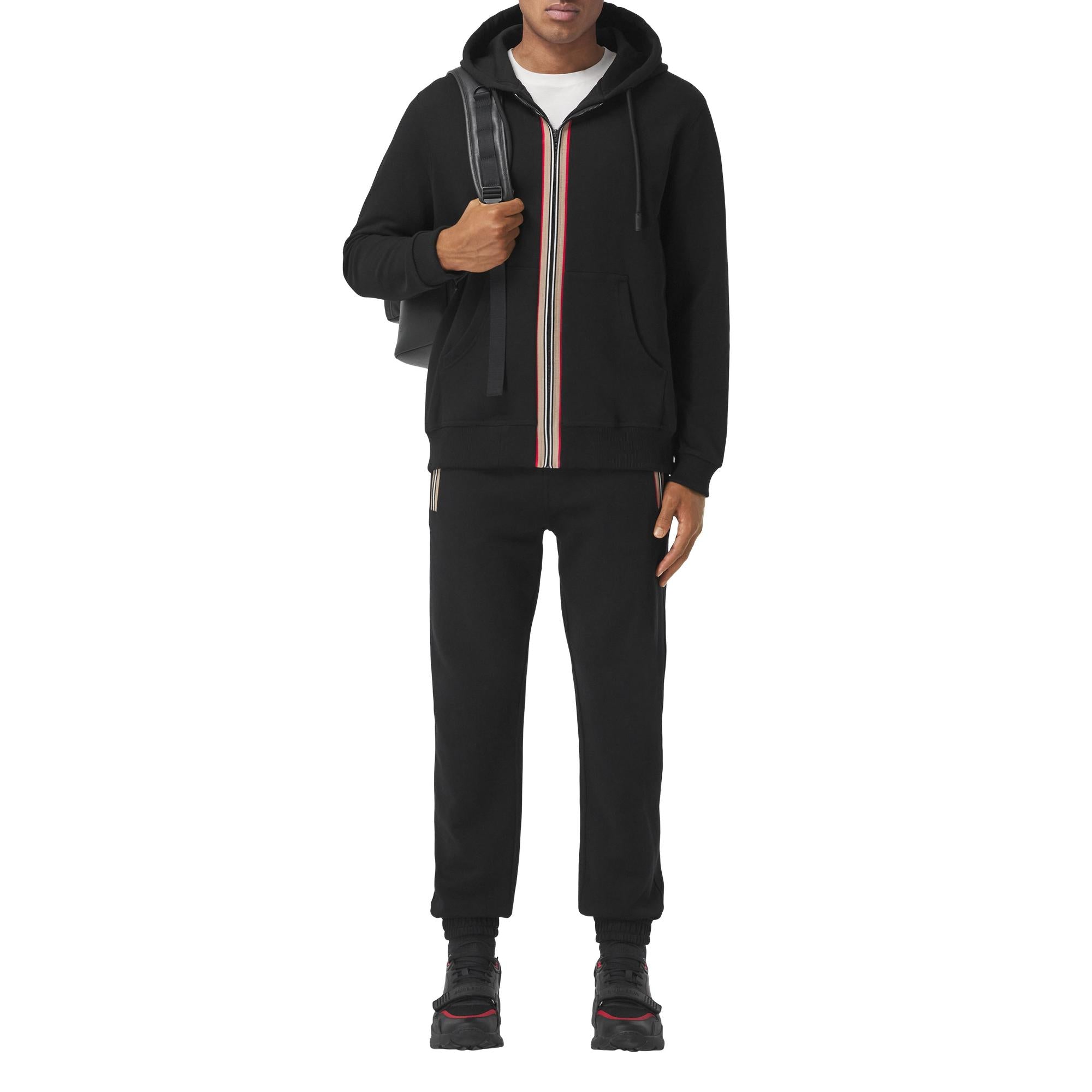 아이콘 스트라이프 디테일 코튼 조깅 팬츠