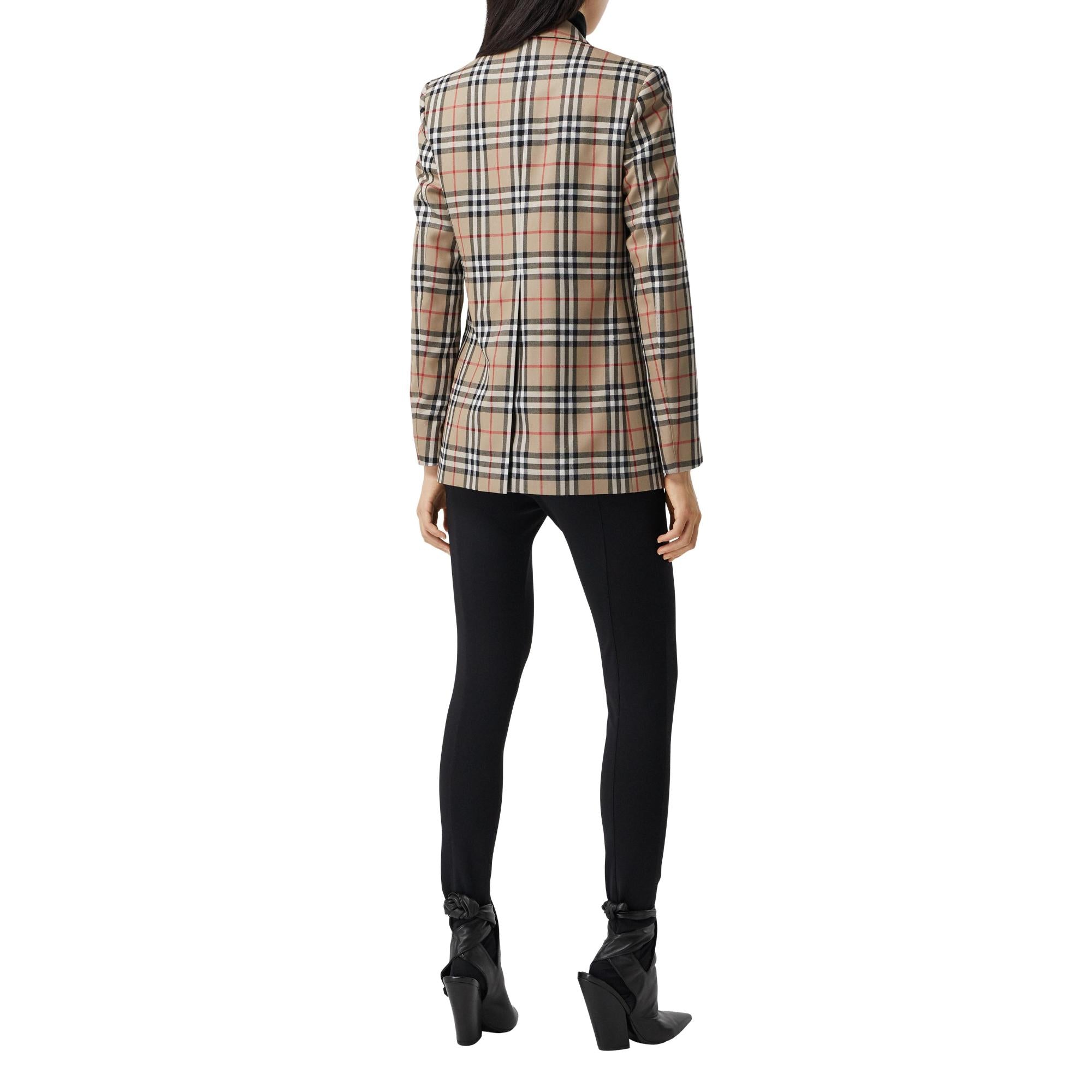 빈티지 체크 울 테일러드 재킷