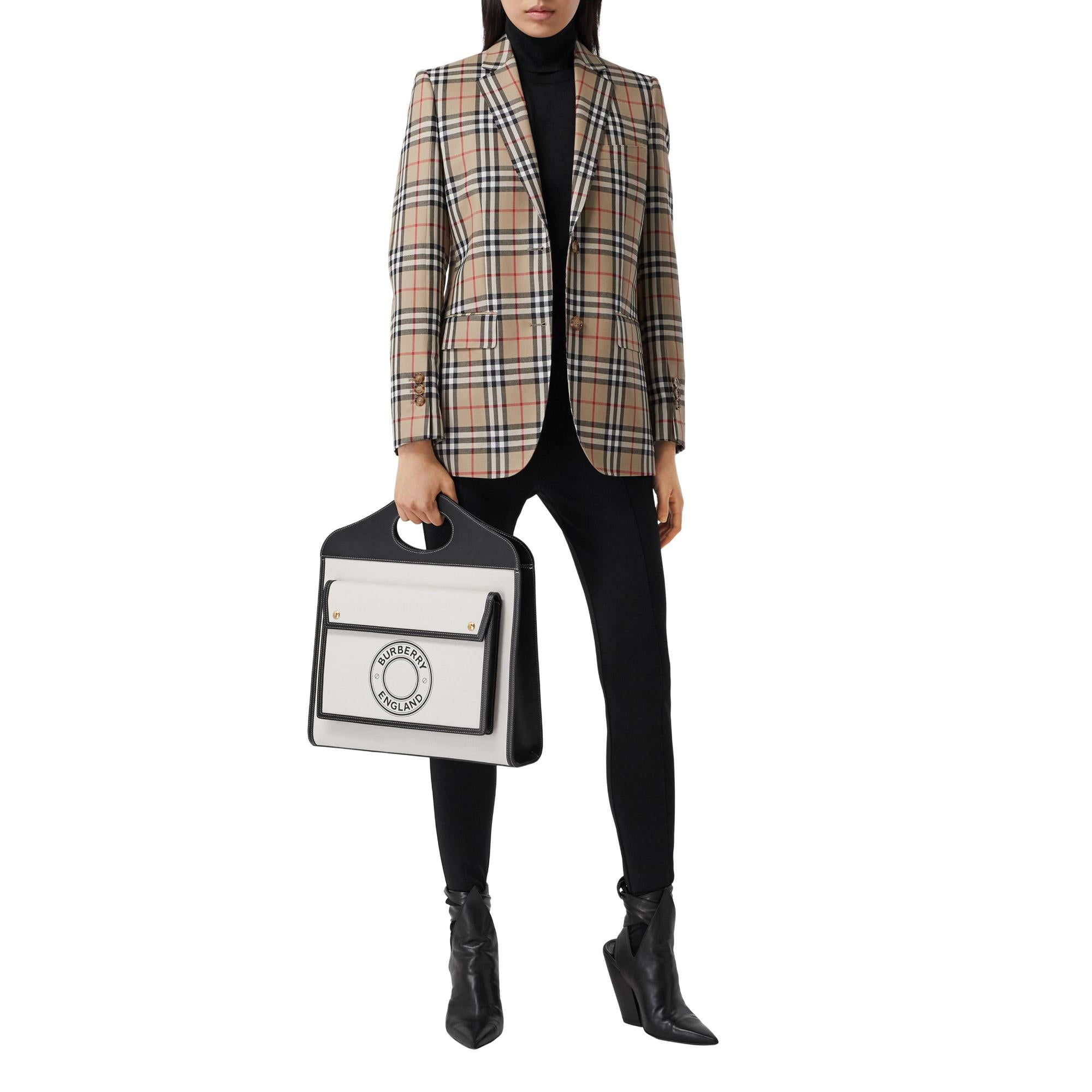 빈티지 체크 울 테일러드 재킷