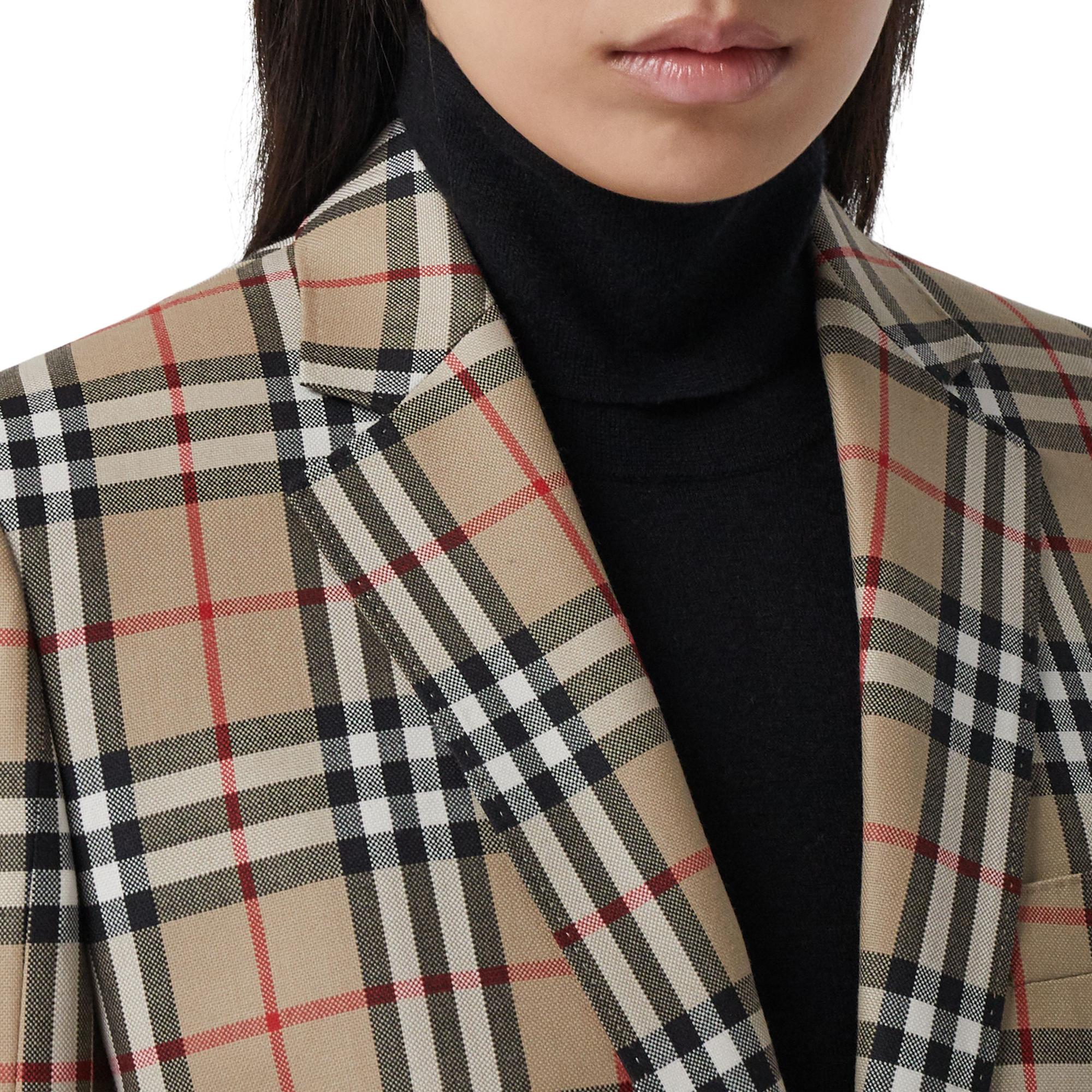 빈티지 체크 울 테일러드 재킷