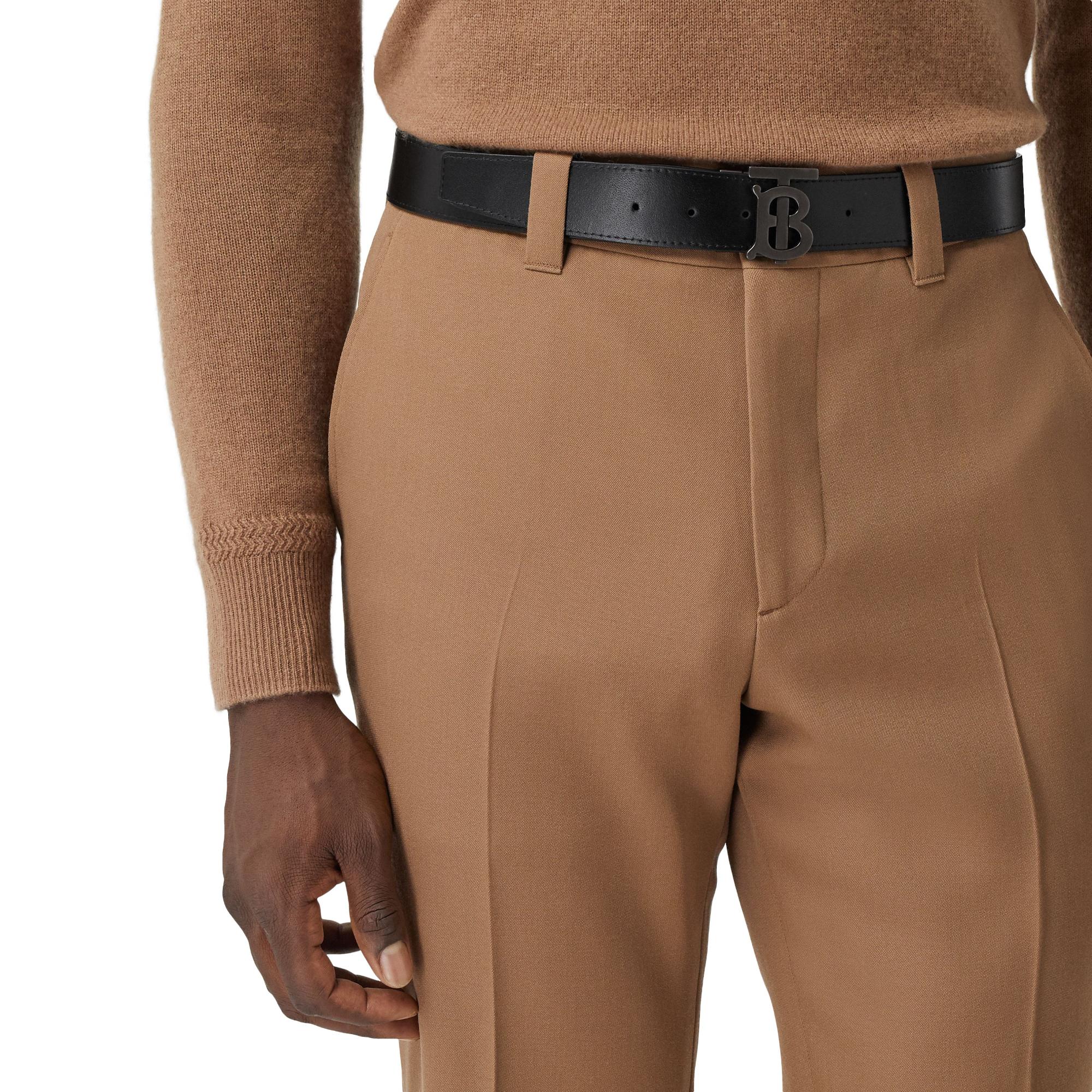 리버시블 모노그램 모티프 런던 체크 벨트