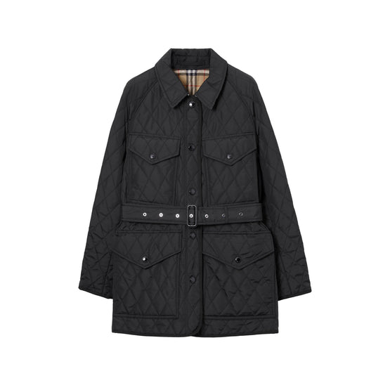 다이아몬드 퀼팅 나일론 캔버스 필드 재킷