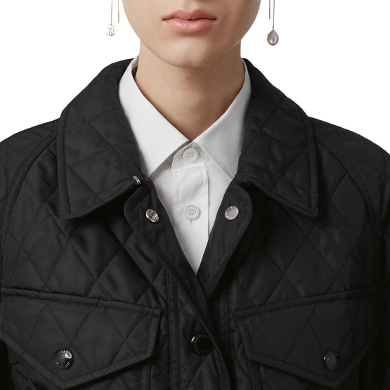 다이아몬드 퀼팅 나일론 캔버스 필드 재킷