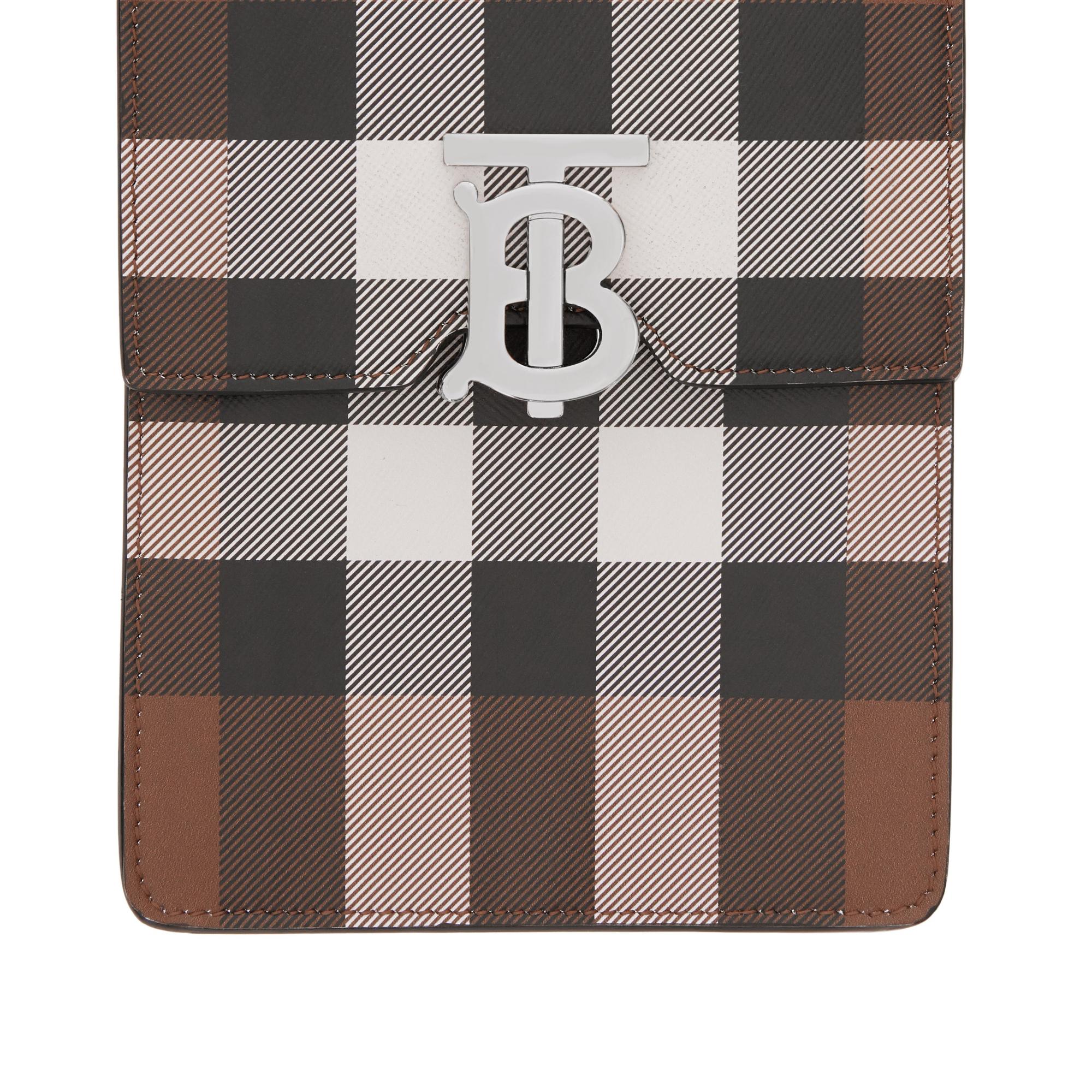 체크 프린트 레더 로빈 백