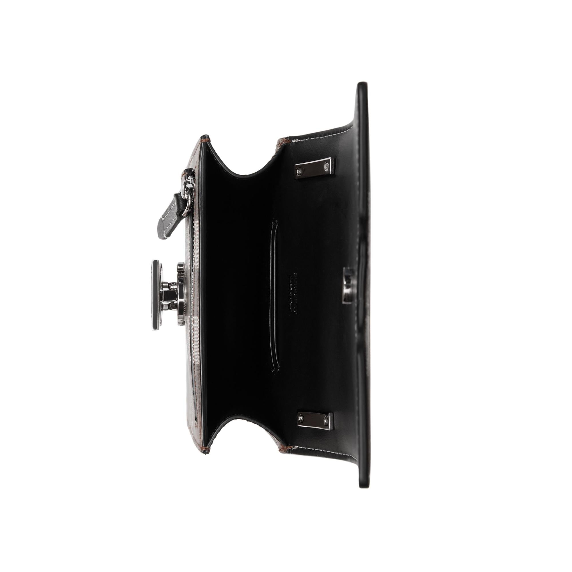 체크 프린트 레더 로빈 백