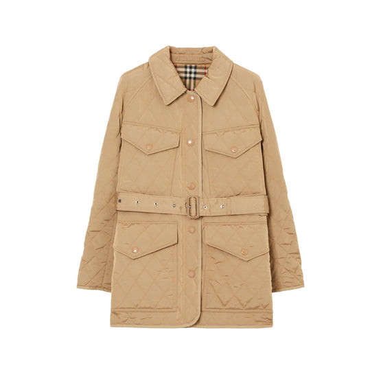 다이아몬드 퀼팅 나일론 캔버스 필드 재킷