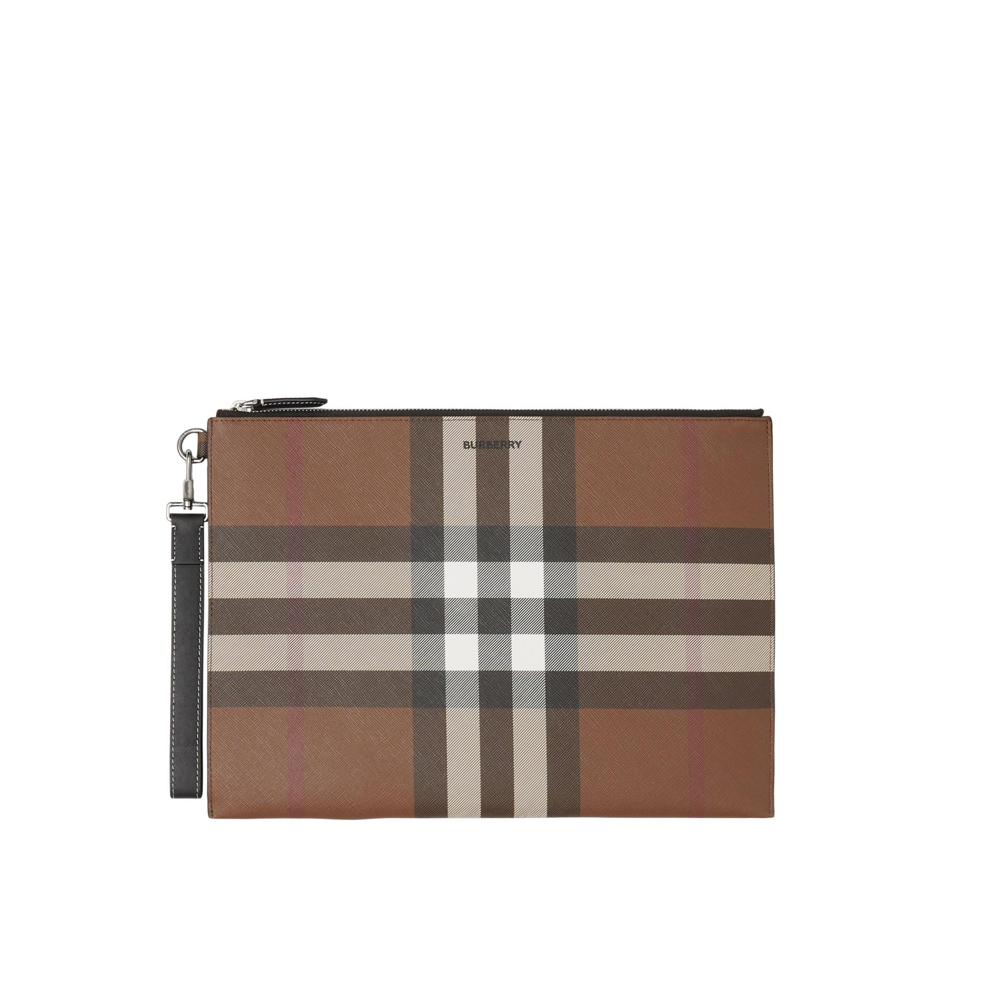 이그재저레이트 체크 라지 지퍼 파우치