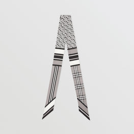 스키니 몽타주 실크 스카프