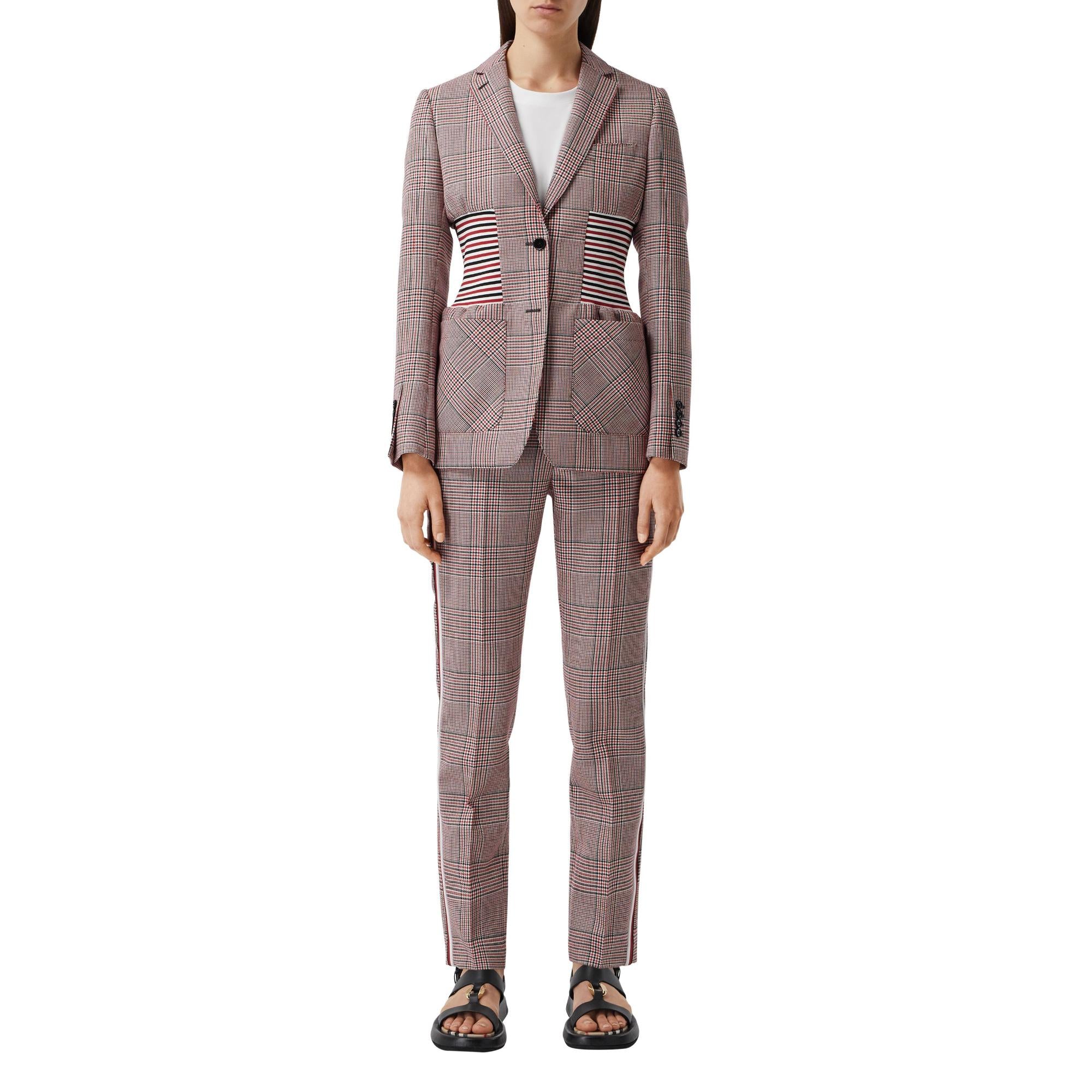 니트 패널 하운즈투스 체크 울 재킷