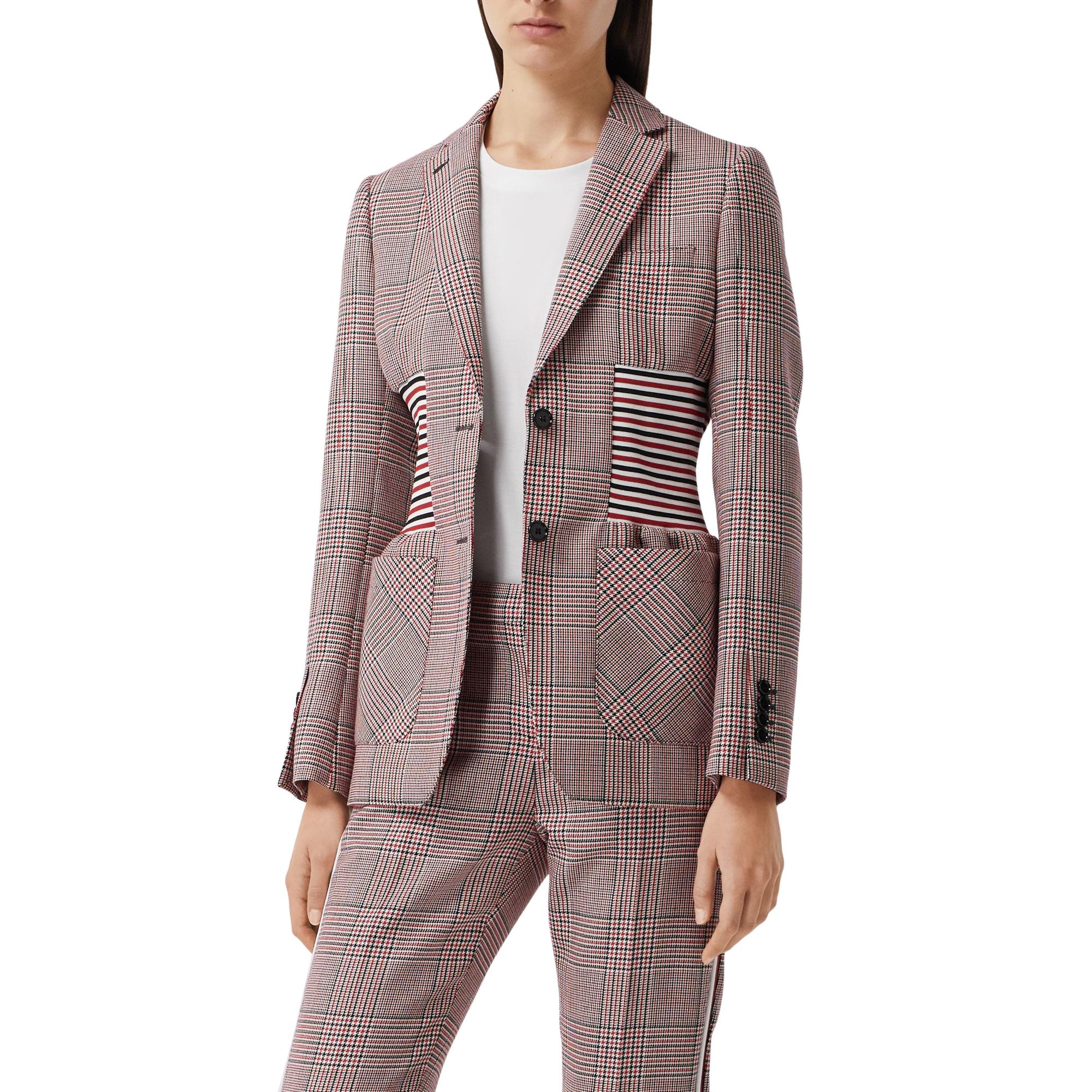 니트 패널 하운즈투스 체크 울 재킷